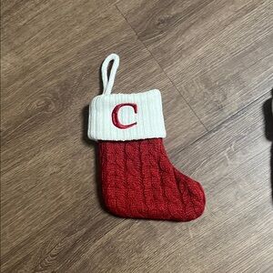 Red and White Knit Mini Christmas Stocking